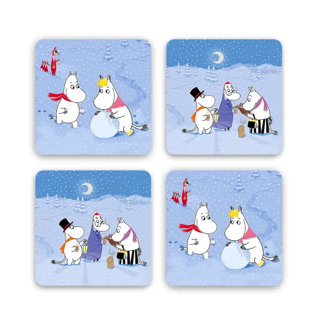 Opto Design Moomin Winter Games glasbrikker 4-pak 9x9