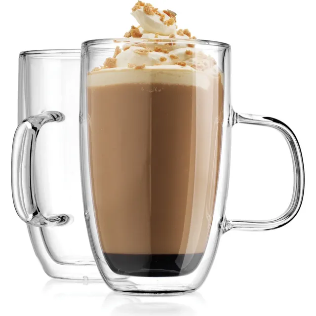 Godinger Coffee Double Wall krus 2 stk 16 oz klart glas