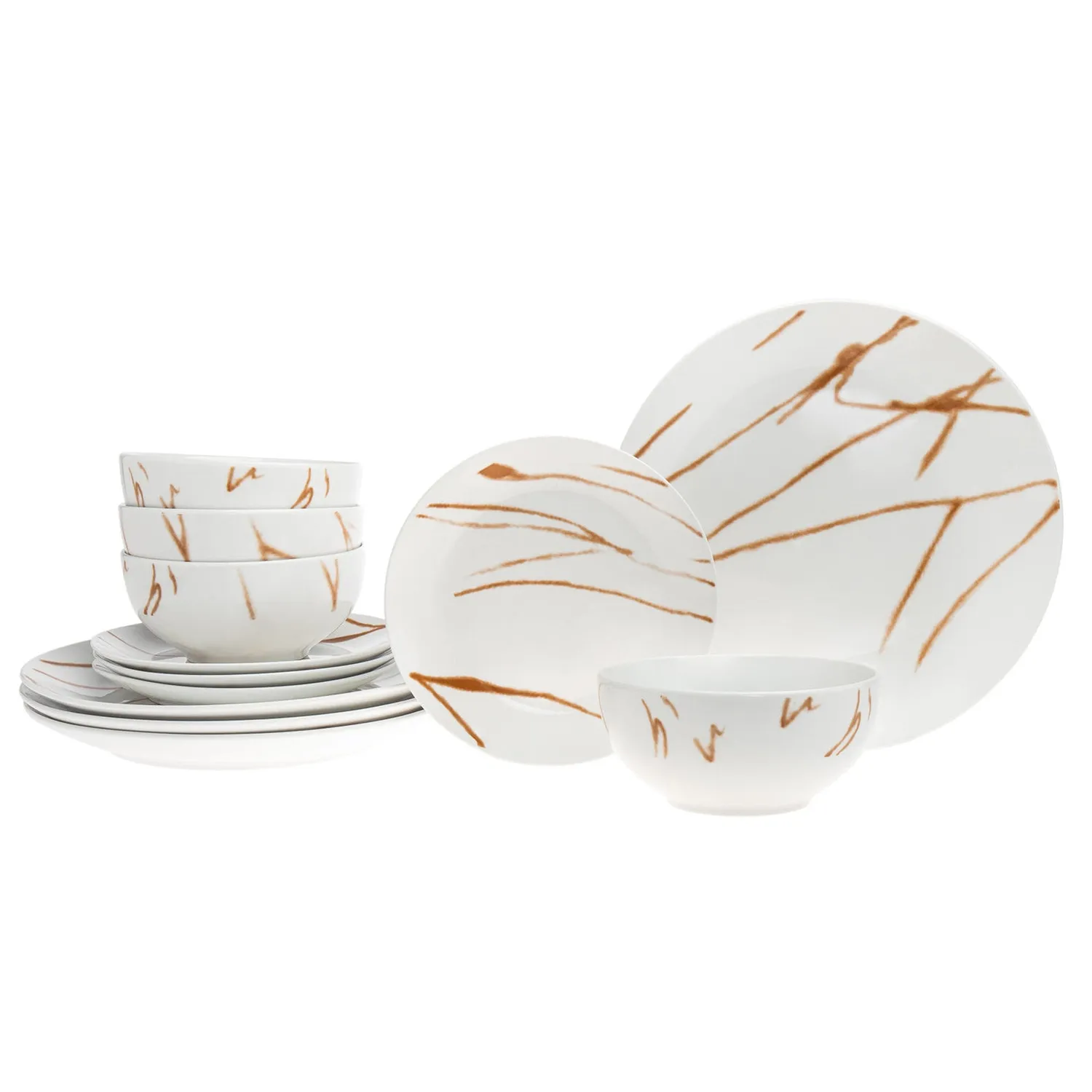 Godinger Boulon spisestel porcelæn guld 12 dele