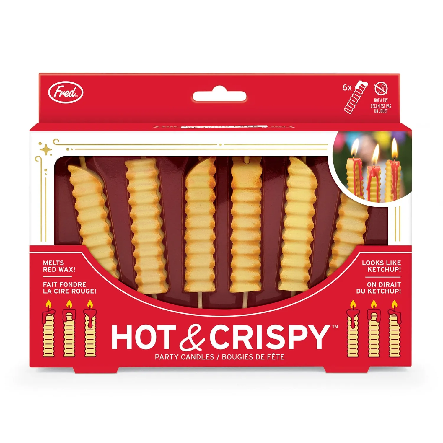 Fred Hot & Crispy fødselsdagslys 6-pak pomfritter