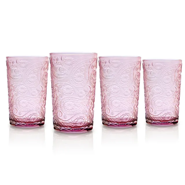 Godinger Paisley Blush Highball glas 4 stk rosa krystal