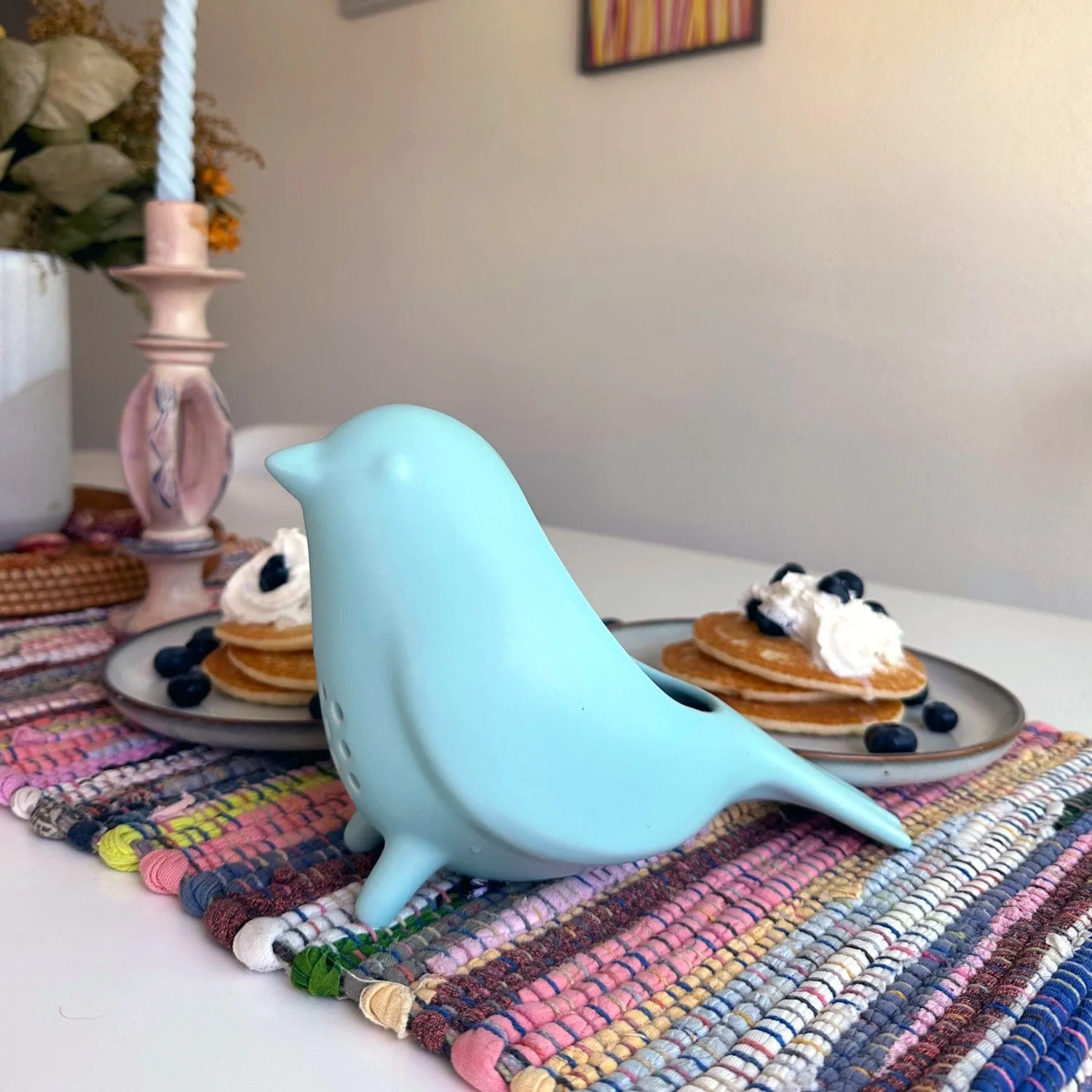Fred Blue Bird dørslag keramik fugl 1 pint