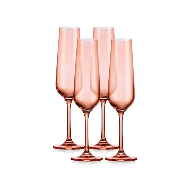 Godinger Sheer Coral Flute champagneglas 4 stk koral