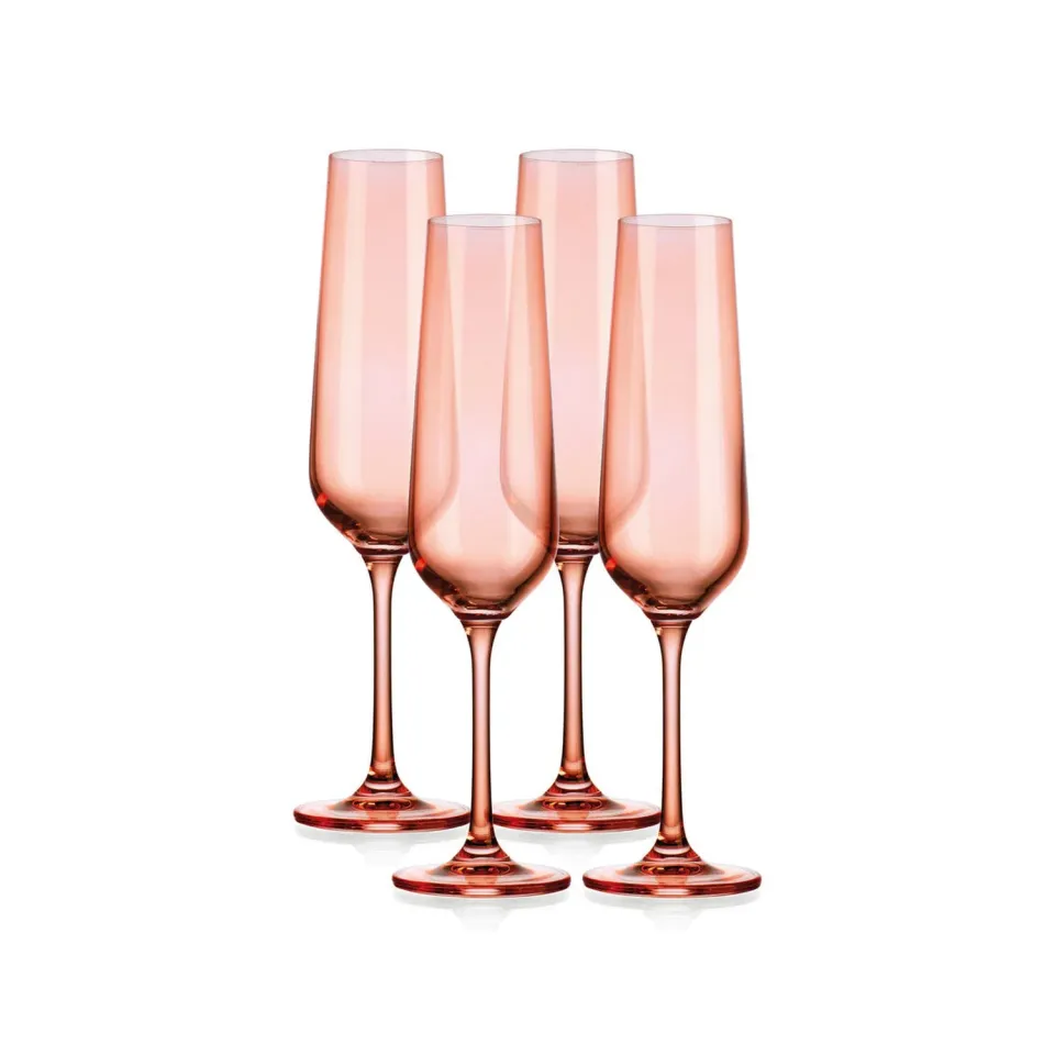 Godinger Sheer Coral Flute champagneglas 4 stk koral