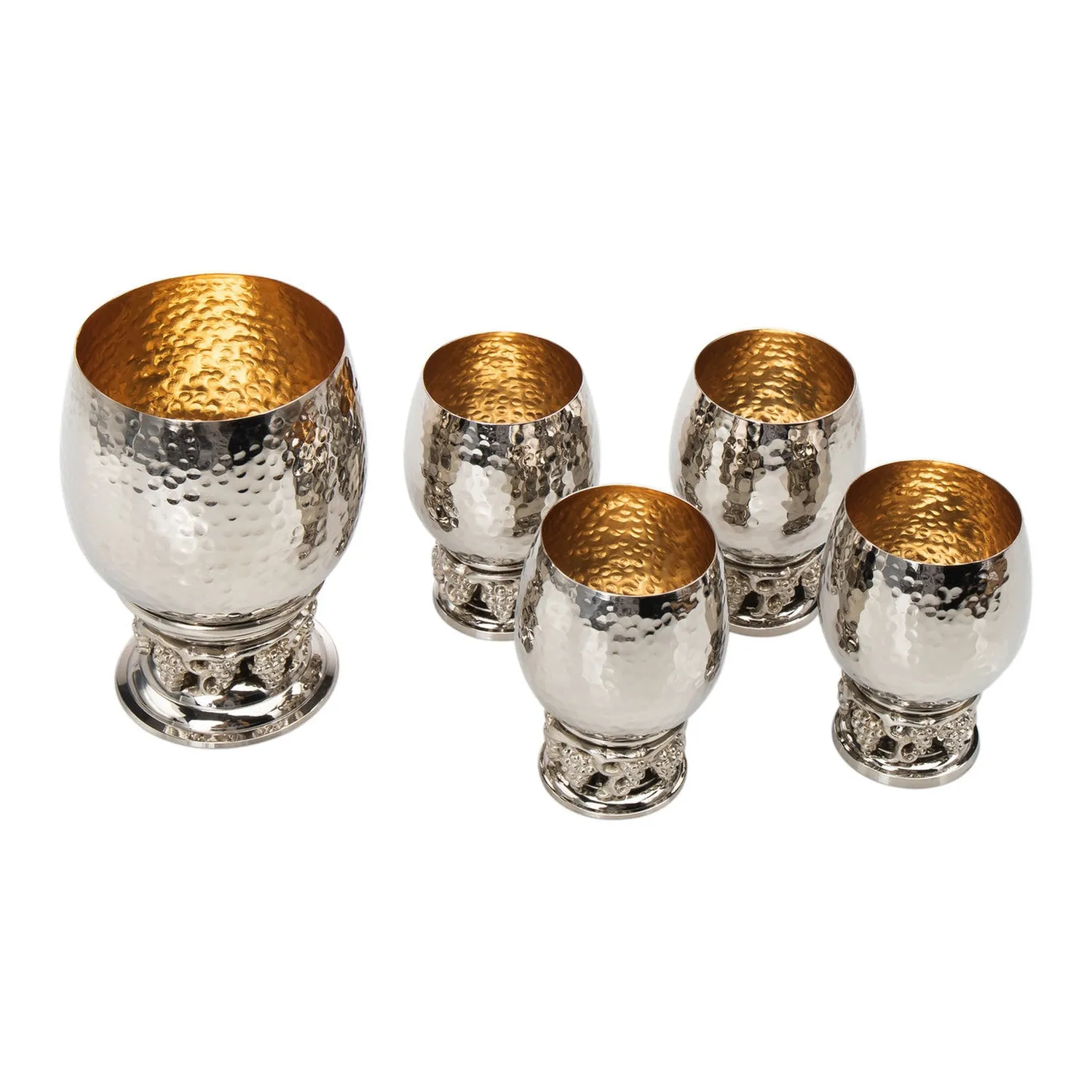 Godinger Grape Hammered kiddush bæger 8 oz stål guld