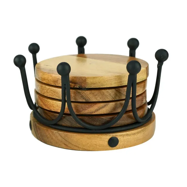 Godinger Black Crown coastere sort 4 stk