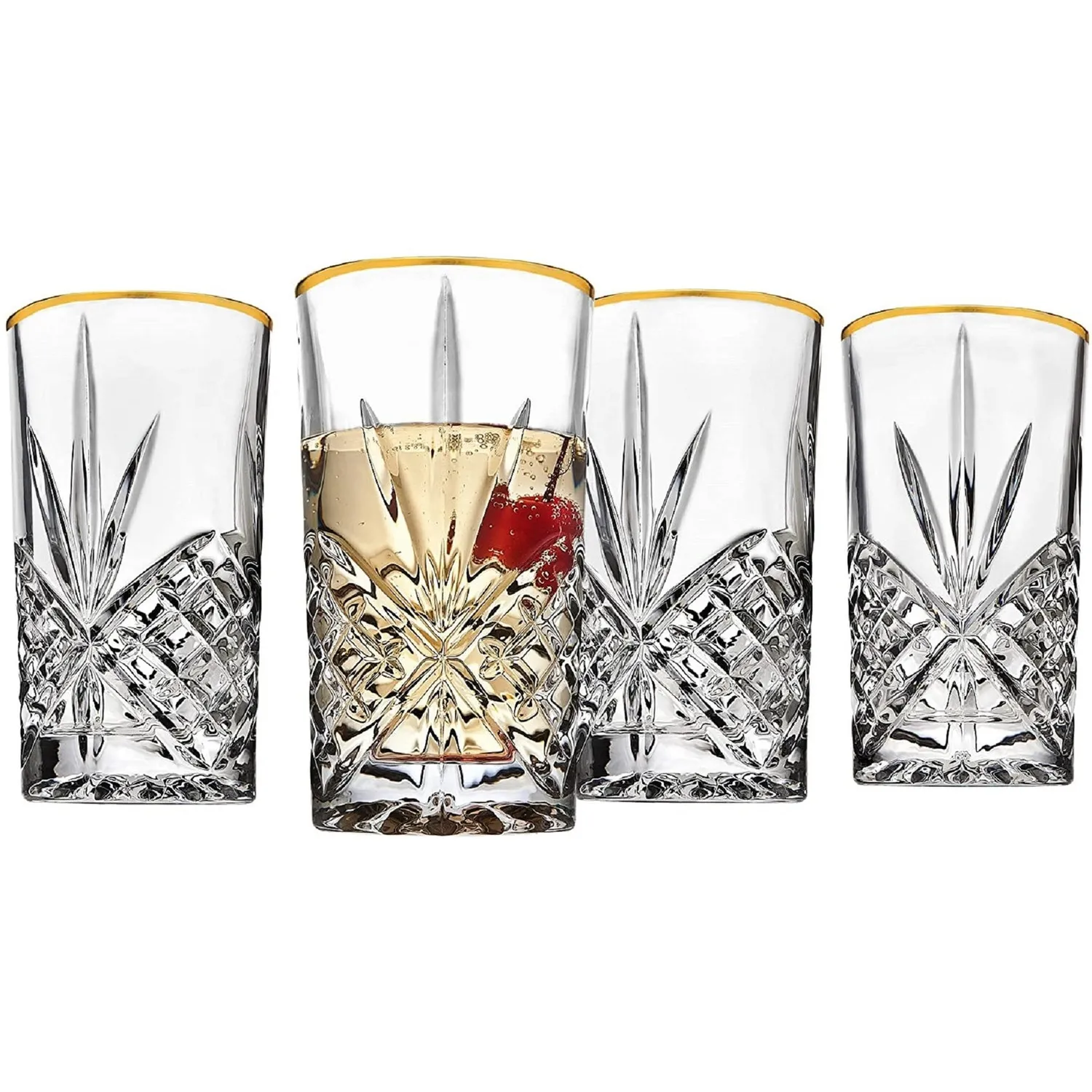 Godinger Dublin highballglas 4 stk guldkant krystal