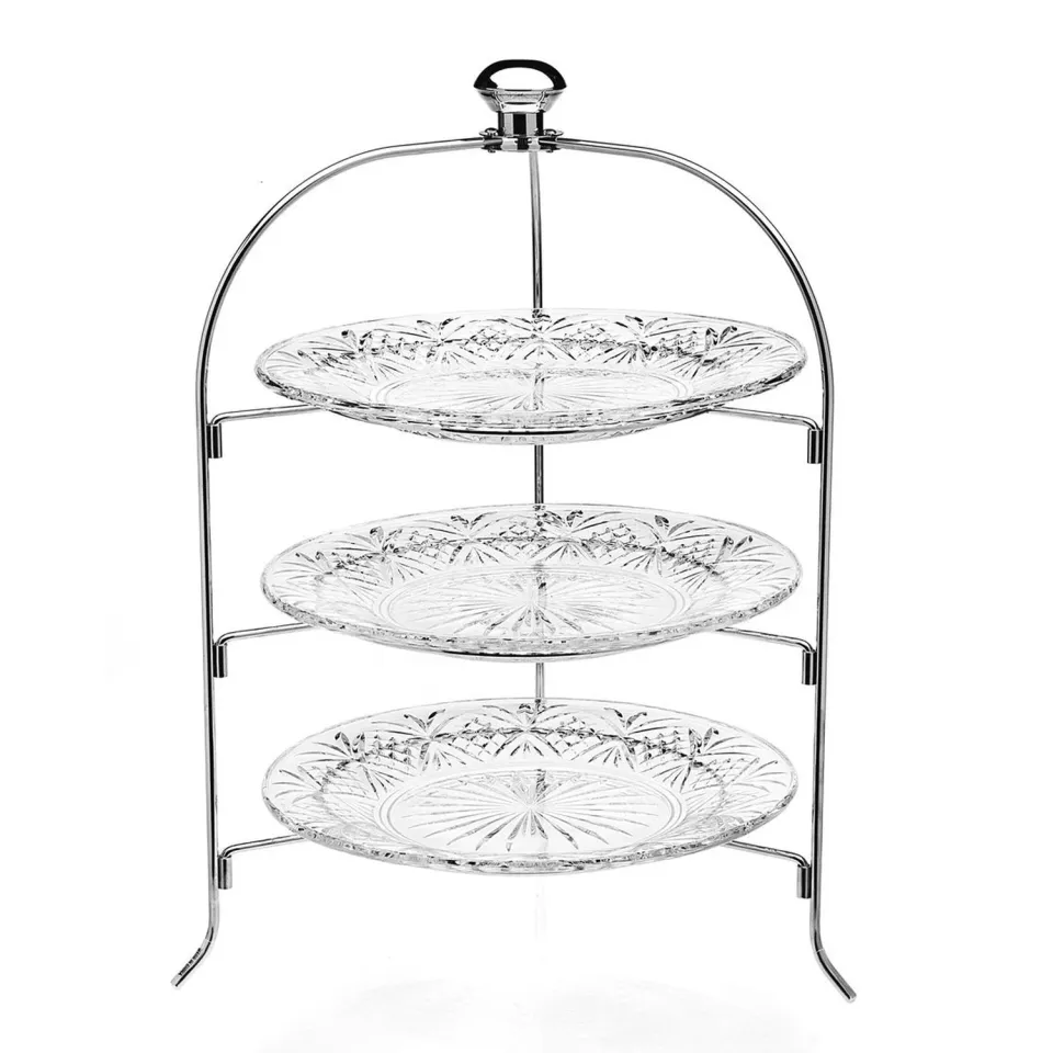 Godinger Dublin etagere krystal 3 etager rund