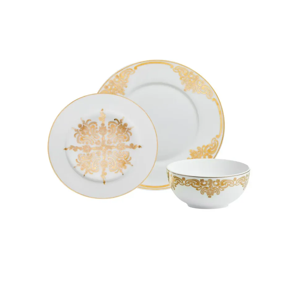 Godinger Baroque stel 12 dele hvid guld 4 pers