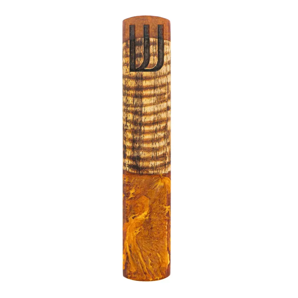 Godinger mezuzah akacie træ resin natur brun