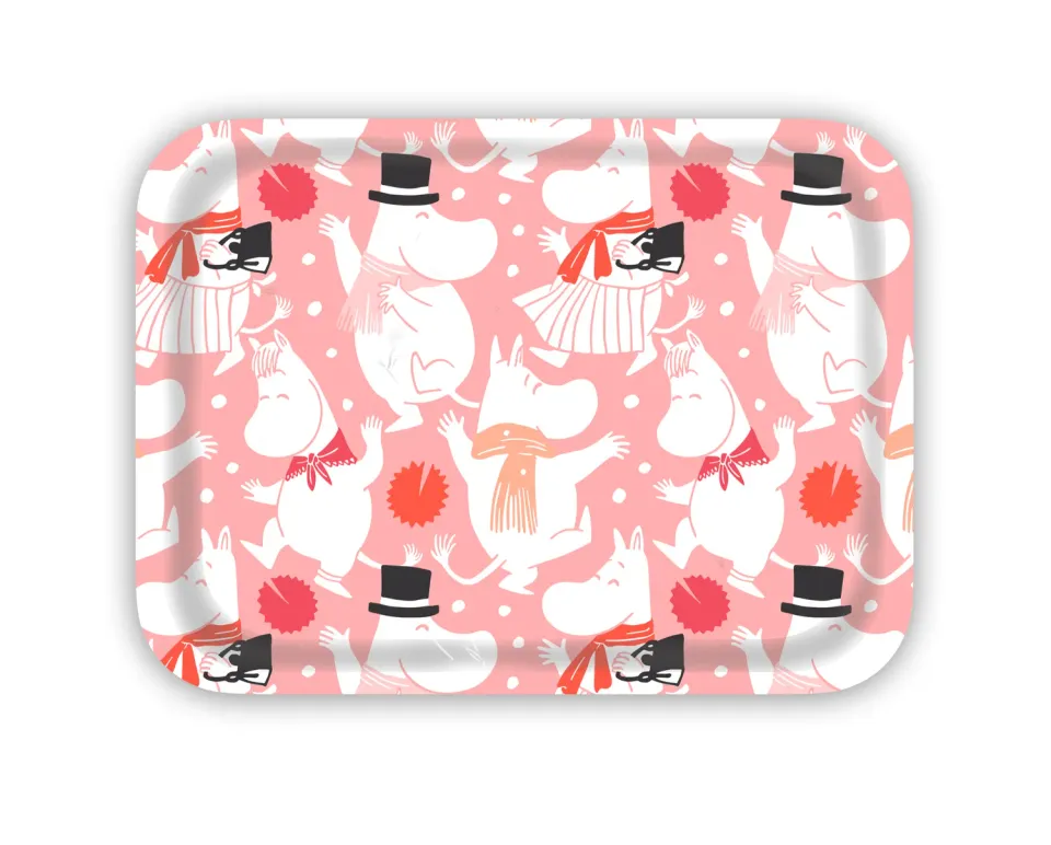 Opto Design Moomin Celebration Pattern bakke lyserød 27x20 cm