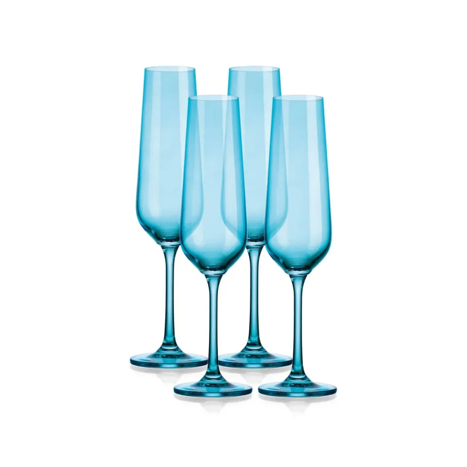 Godinger Sheer champagneglas 4 stk lyseblå