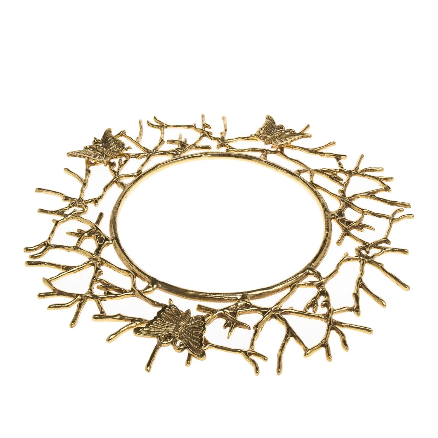 Godinger Butterfly dækkertallerken guld messing 36 cm