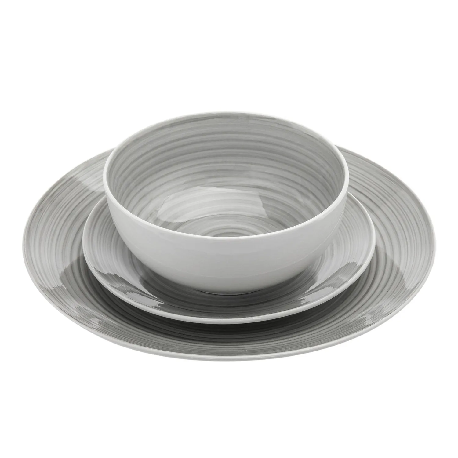 Godinger Spiral 12-delt middagssæt porcelæn grå 4 pers