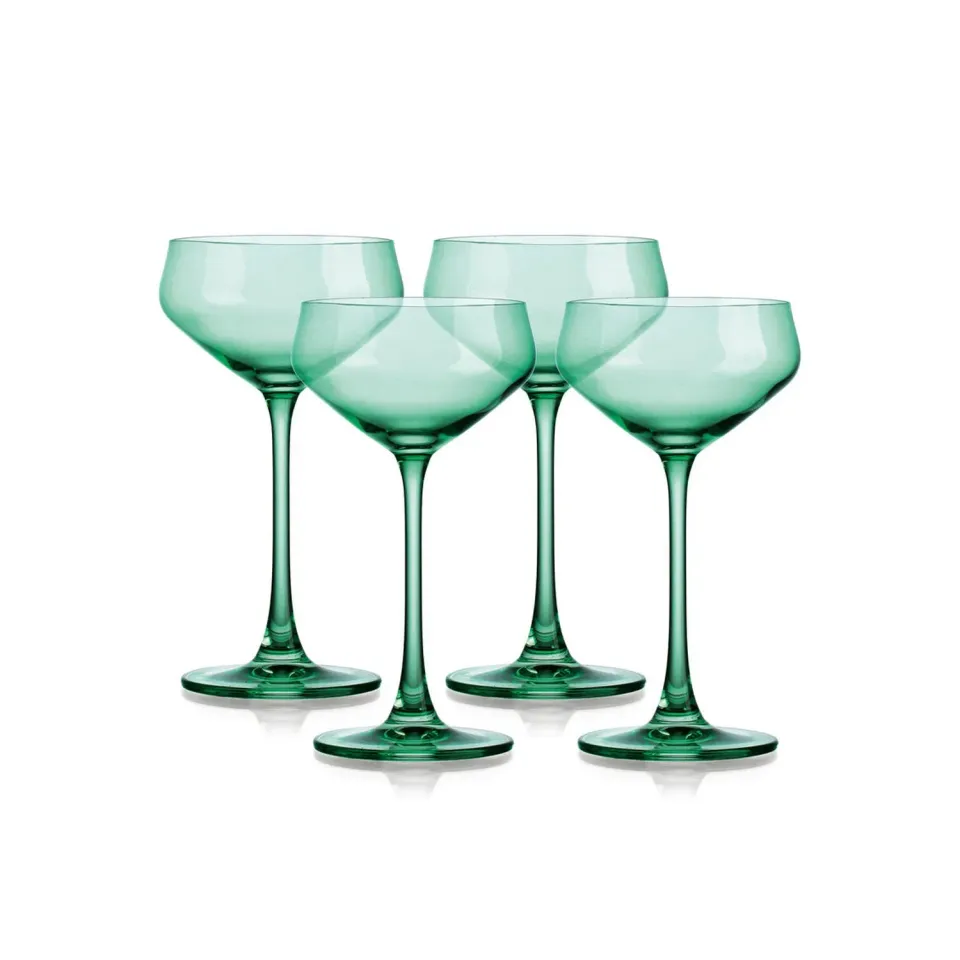 Godinger Sheer coupeglas lysegrøn krystal 4 stk