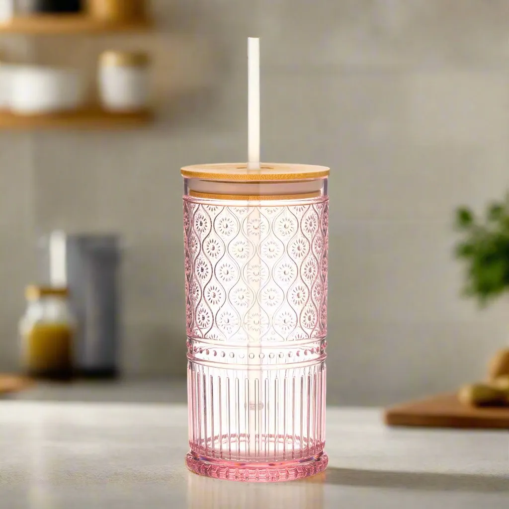 Godinger Claro Travel Tumbler to go kop pink akryl