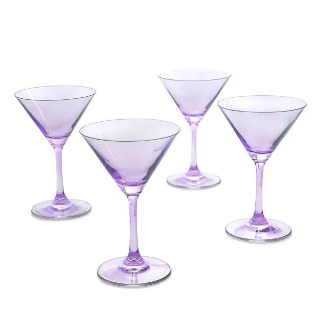 Godinger Veneto martiniglas 4 stk ametyst lilla krystal