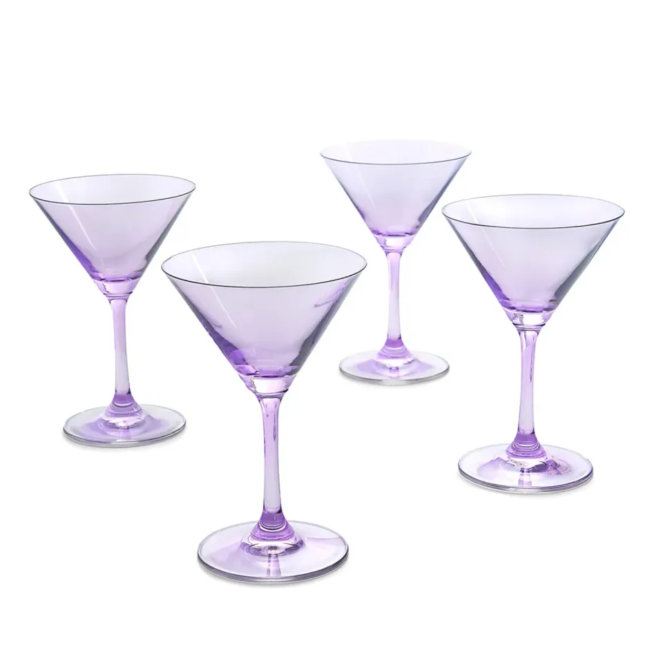Godinger Veneto martiniglas 4 stk ametyst lilla krystal