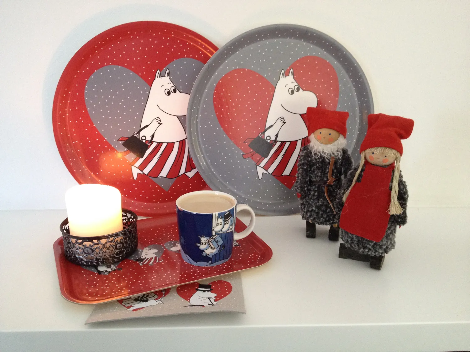 Opto Design Mumi Christmas Heart bakke rød 27x20 cm
