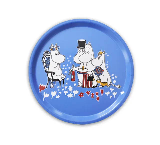 Opto Design Moomin Birthday rund bakke Ø31 cm blå
