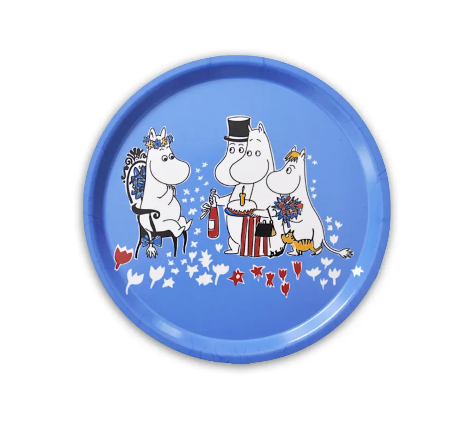 Opto Design Moomin Birthday rund bakke Ø31 cm blå