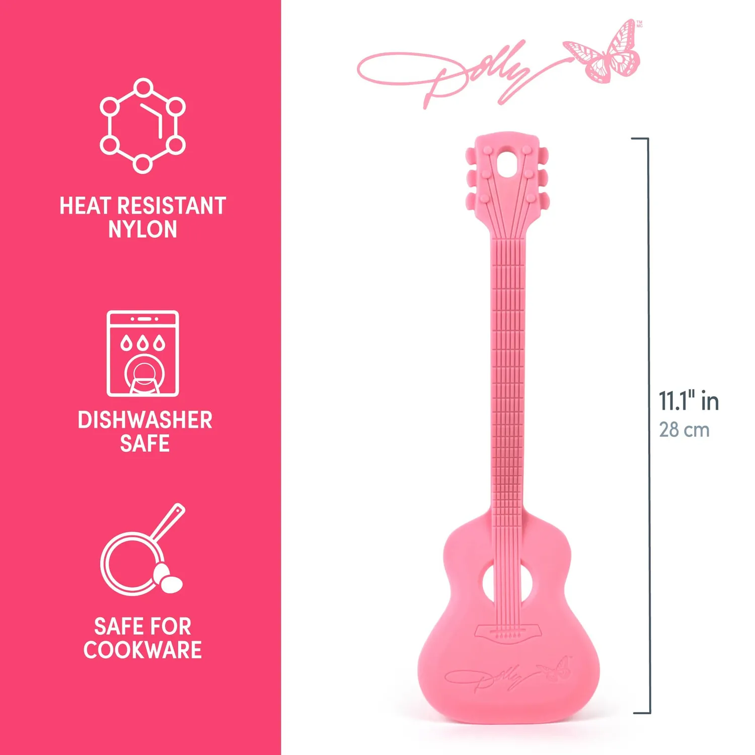 Fred Dolly Guitar paletkniv nylon lyserød