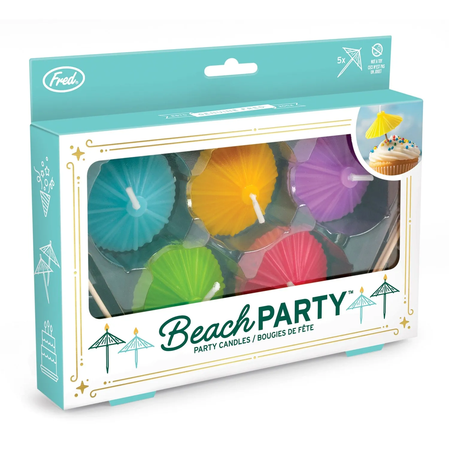 Fred Beach Party kagelys paraply 5 stk