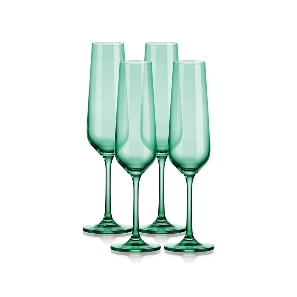 Godinger Sheer flute champagneglas lysegrøn 4 stk