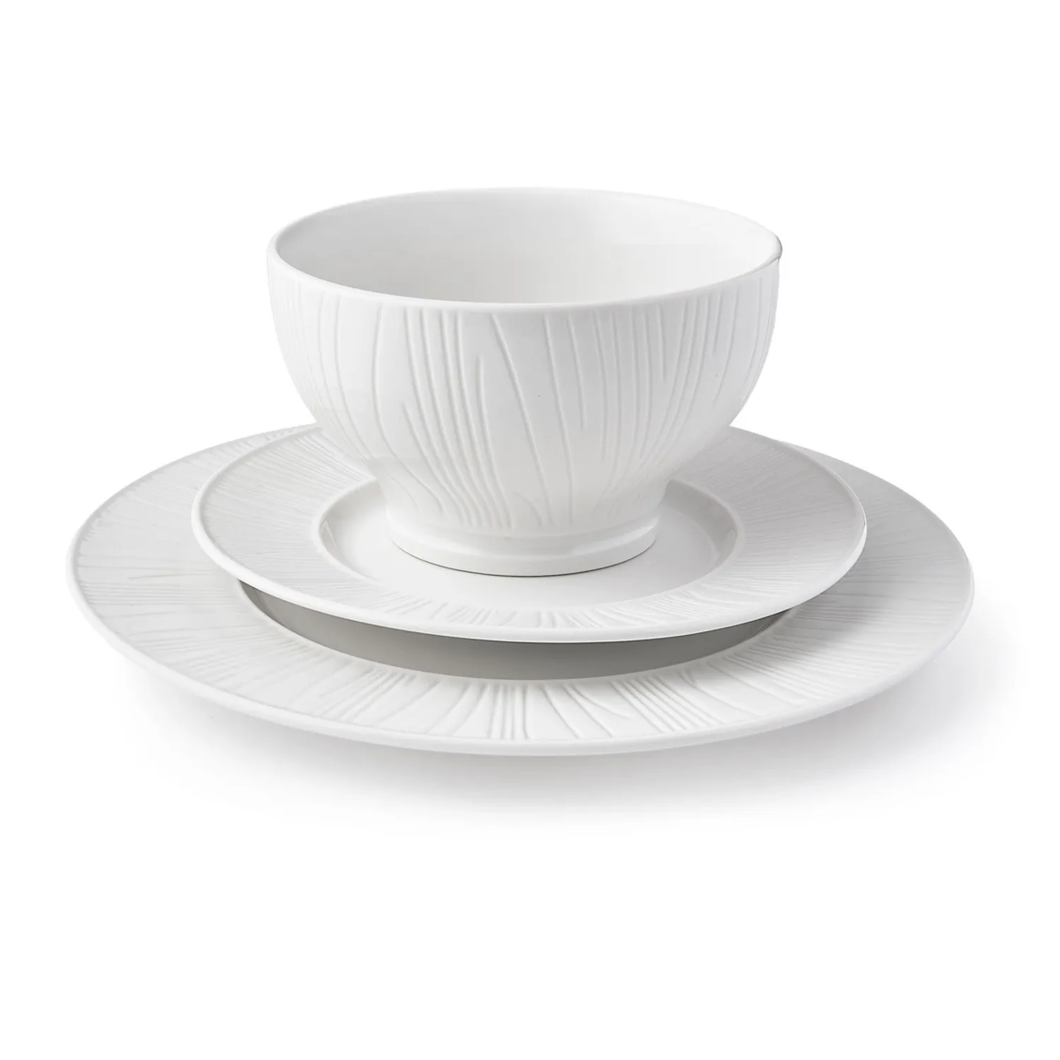 Godinger Starburst spisestel 12 dele porcelæn hvid