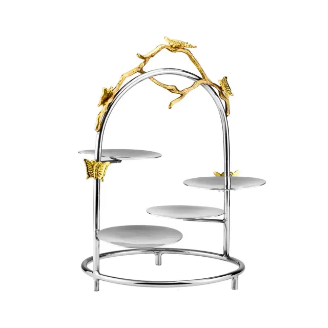 Godinger Butterfly etagere stål guld