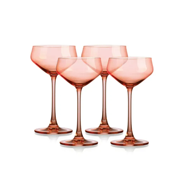 Godinger Sheer Coral Champagne Coupe glas koral 4 stk