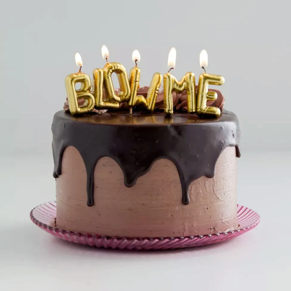 Fred Lighten Up Blow Me kagelys ballon fræk tekst