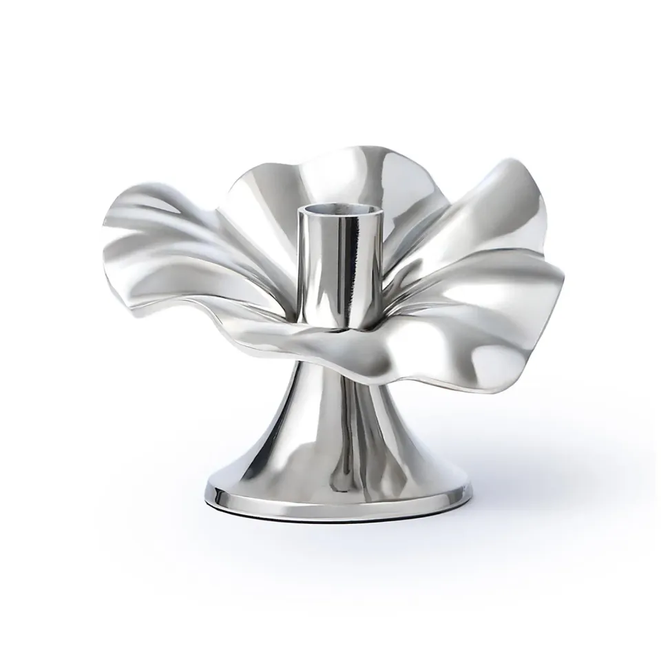 Godinger Blossom lysestage 15 cm platin konisk