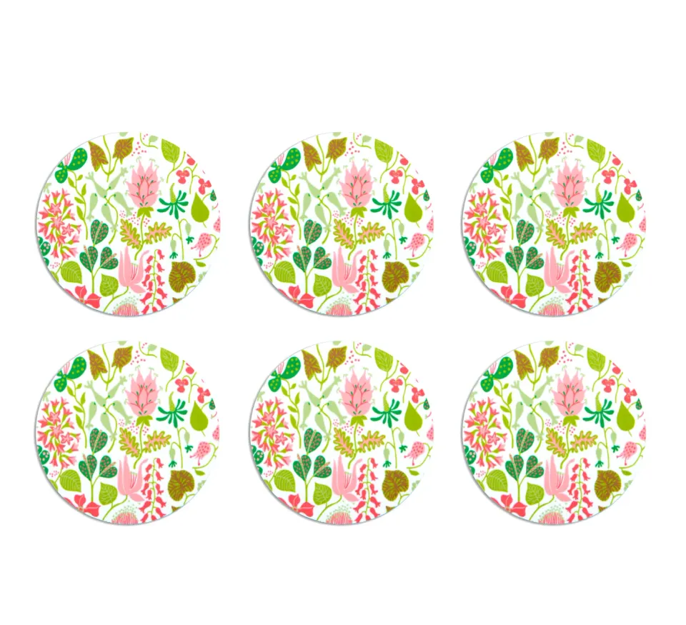 Opto Design Herbarium glasbrikker Ø9 cm 6 stk pink