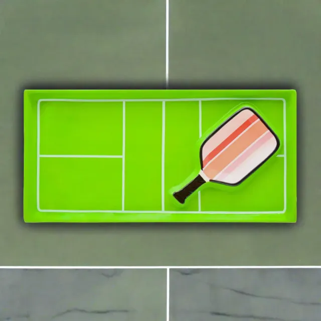Godinger League Pickle Ball chip og dip fad porcelæn