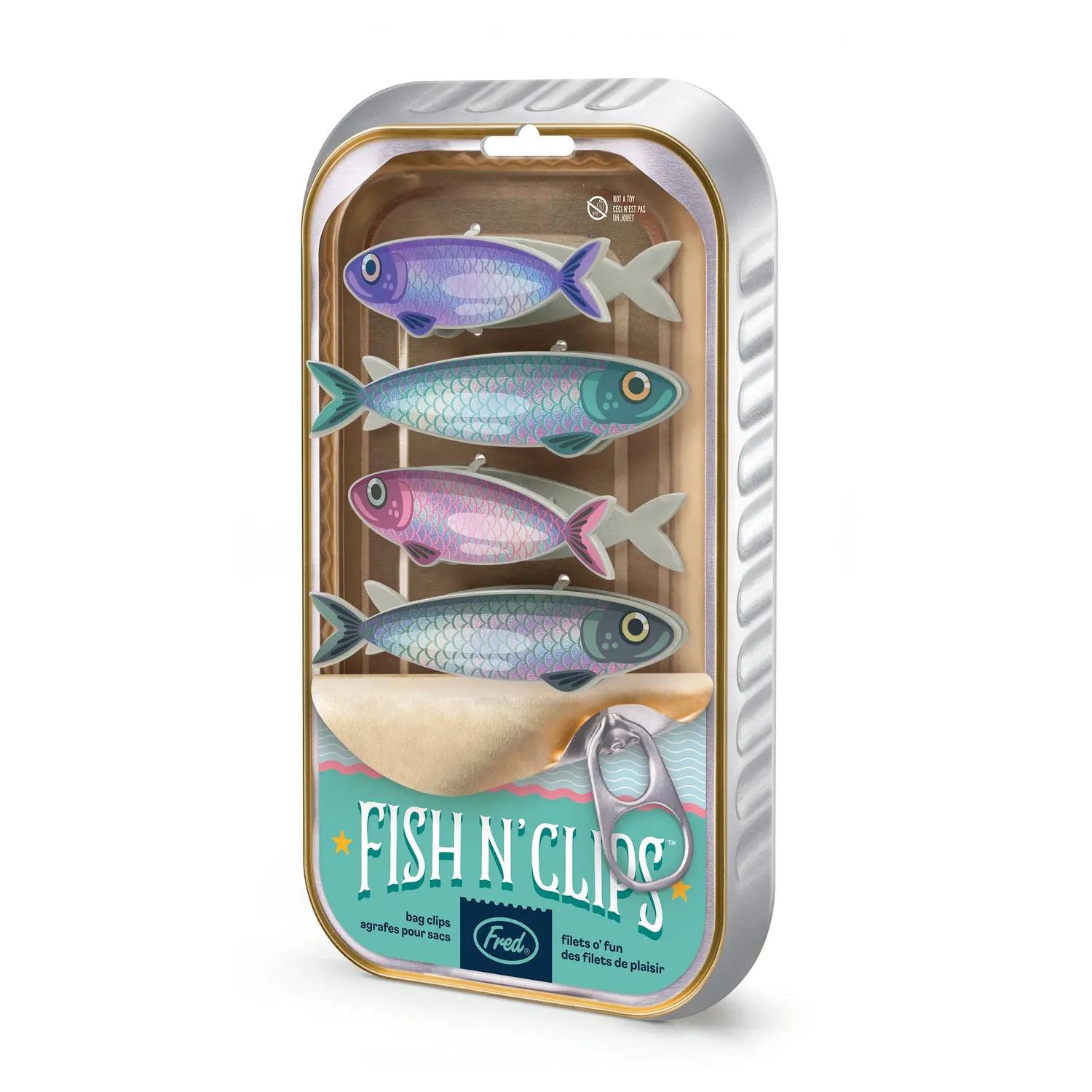 Fred Fish N Clips poseklemmer 4 stk sardin