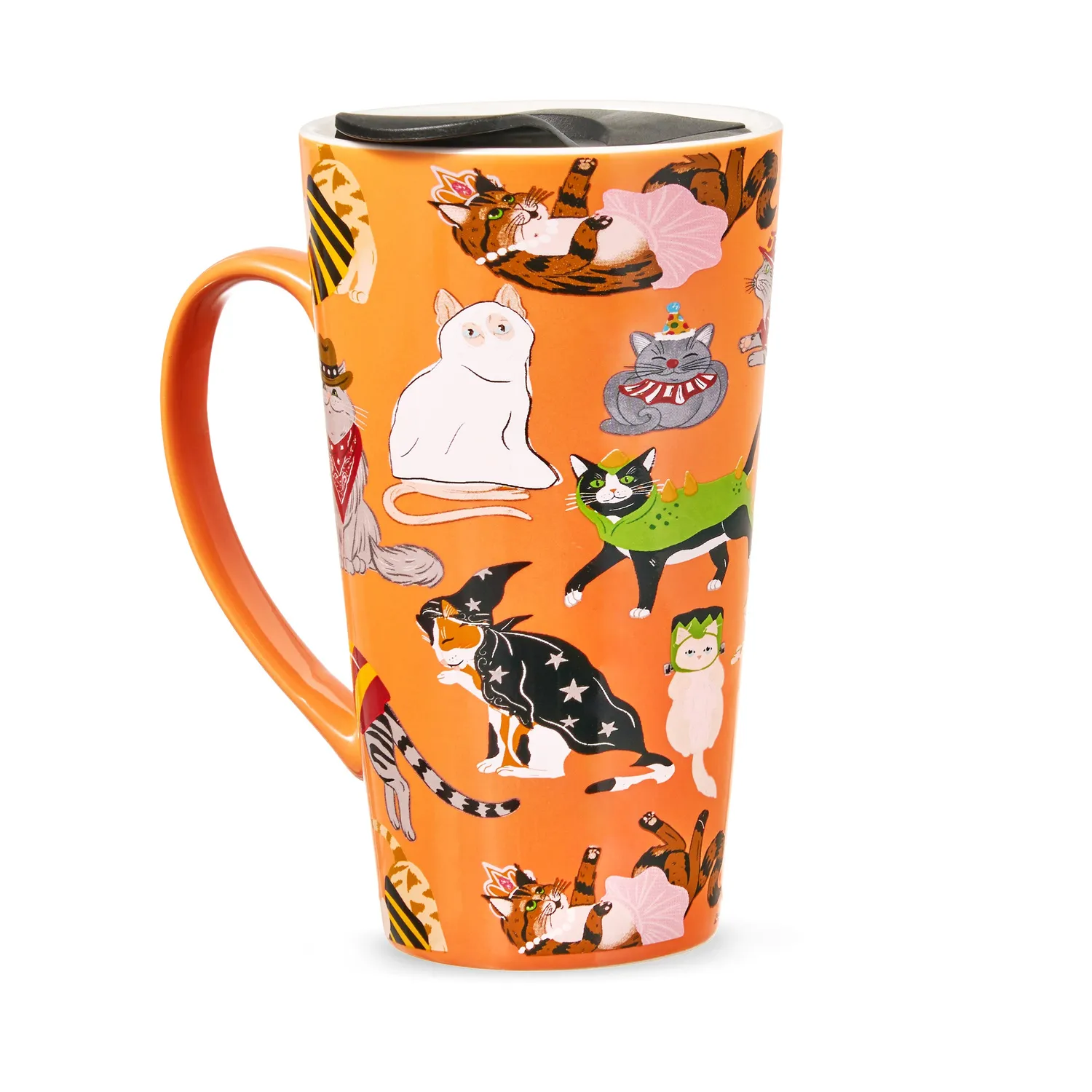 Godinger Meowlloween to go krus porcelæn halloween 18,5 oz