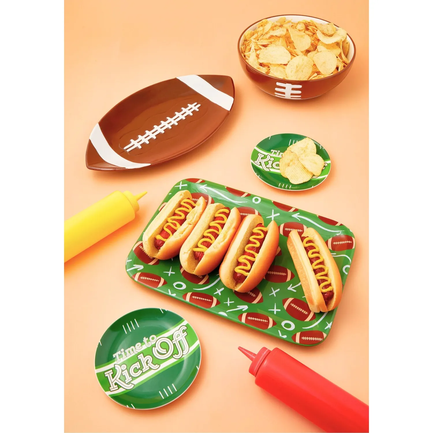Godinger League Football fad porcelæn hvid-brun