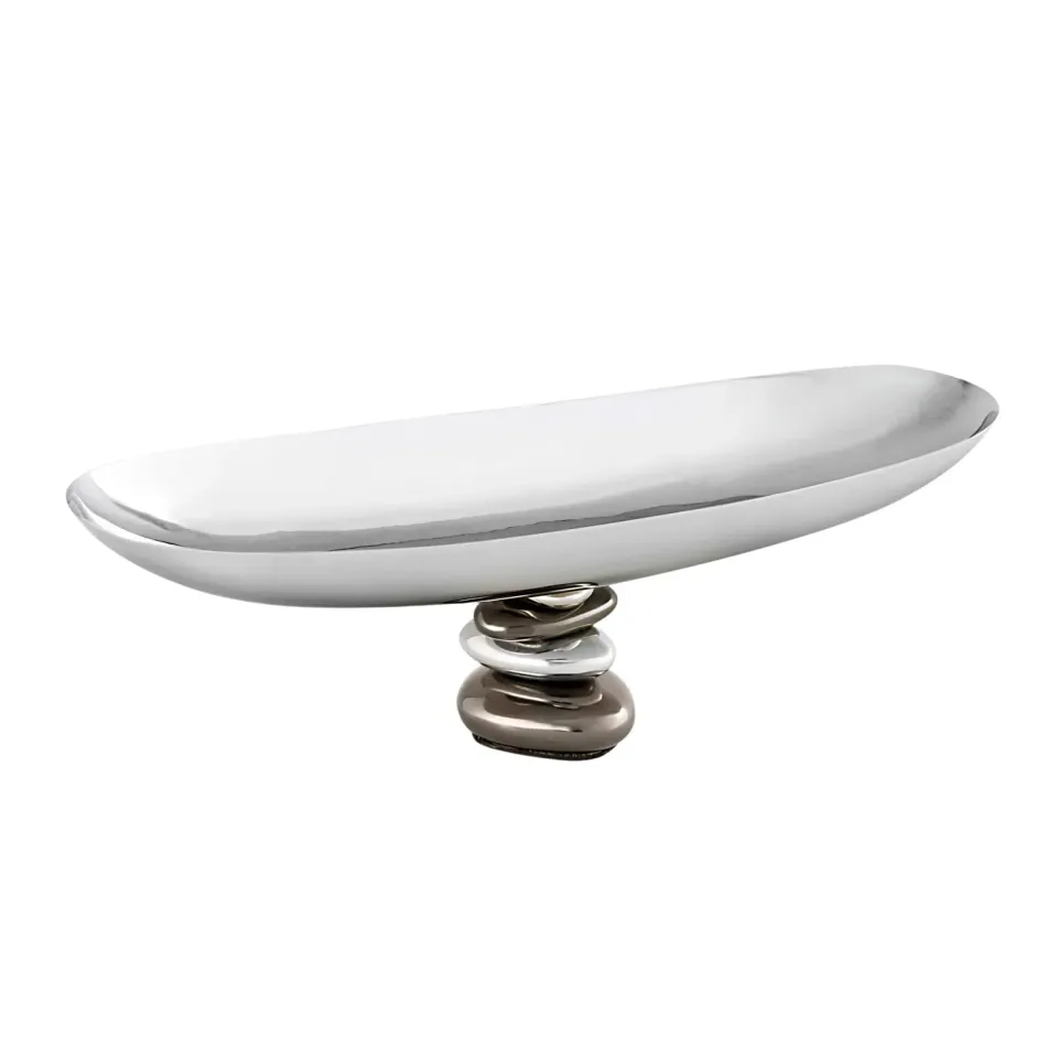 Godinger Pebble oval serveringsskål gunmetal 1,7 l