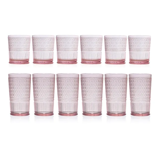 Godinger Claro highball- og whiskyglas pink akryl 12 stk