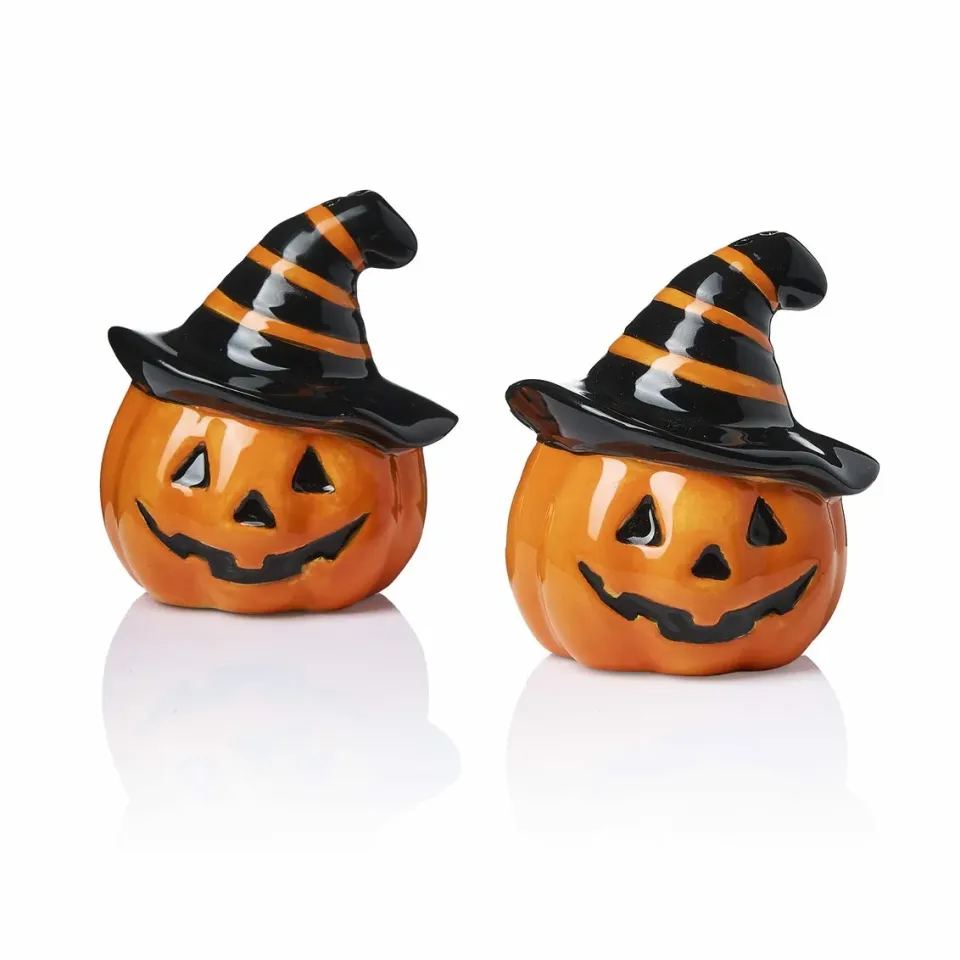 Godinger Witchy Jack-o'-Lantern salt- og pebersæt keramik