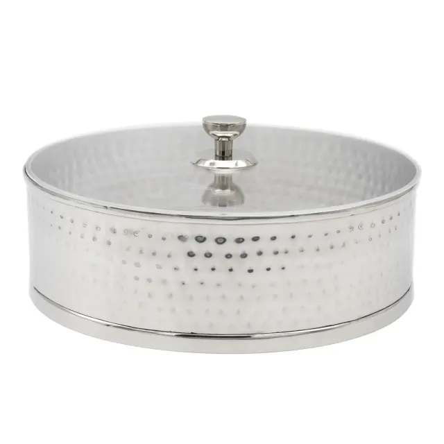 Godinger Hammered Stainless matzaboks stål med låg