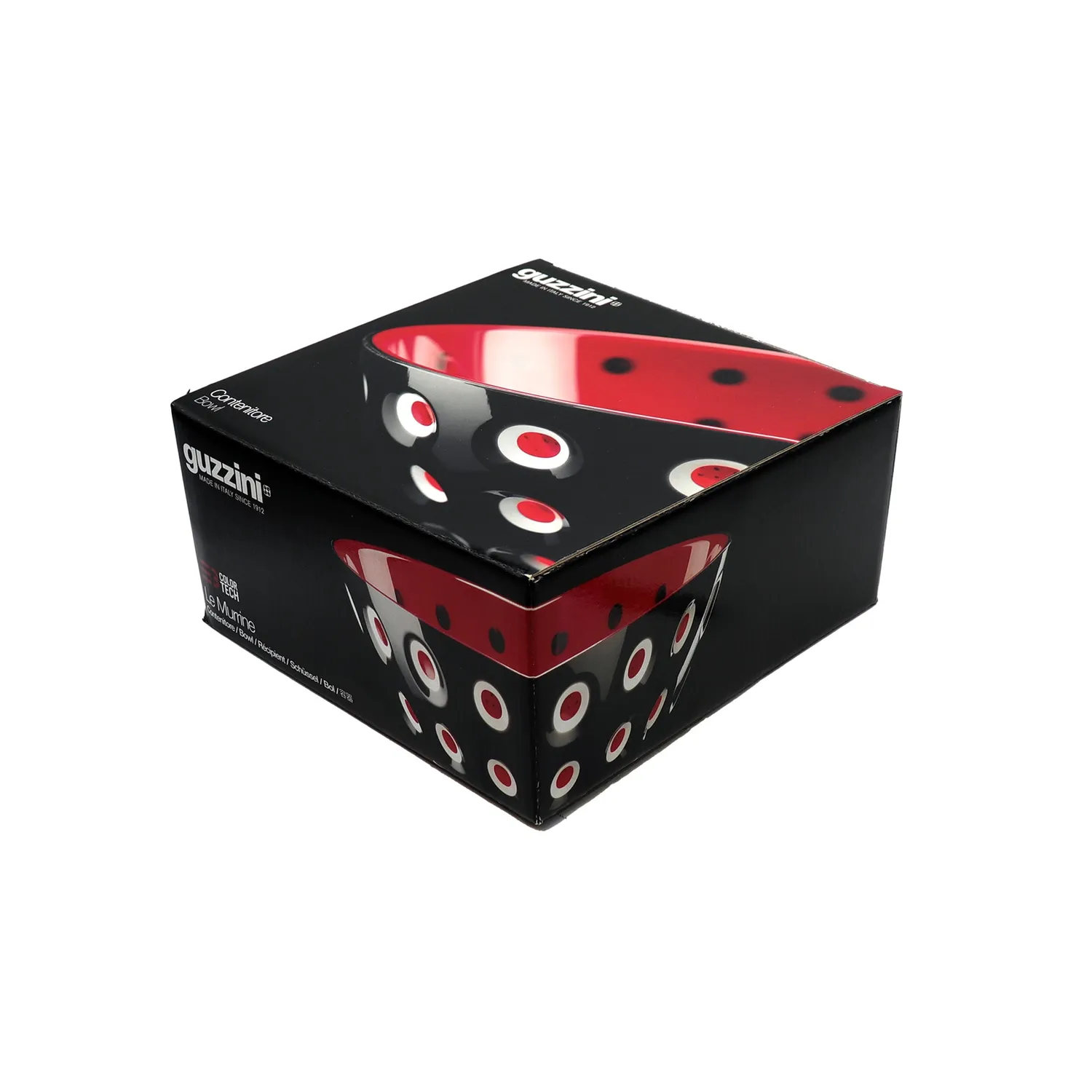 Guzzini Le Murrine skål 25 cm sort hvid rød