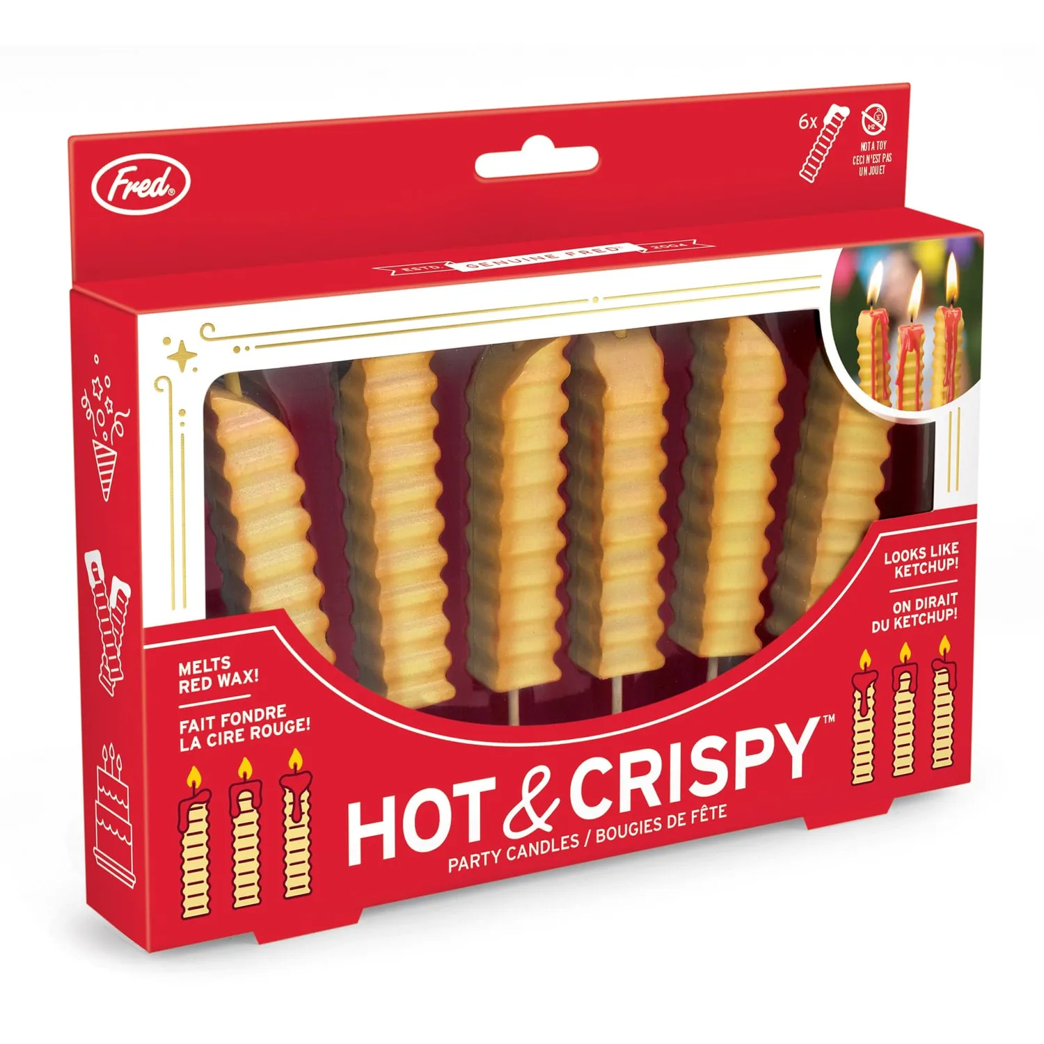 Fred Hot & Crispy fødselsdagslys 6-pak pomfritter