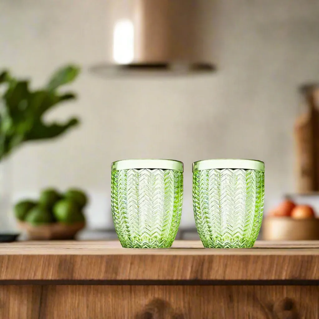 Godinger Twill Green whiskyglas 4 stk 11 oz grøn