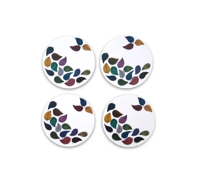 Opto Design Dancing Leaves bordskånere runde 4-pak Ø9 cm