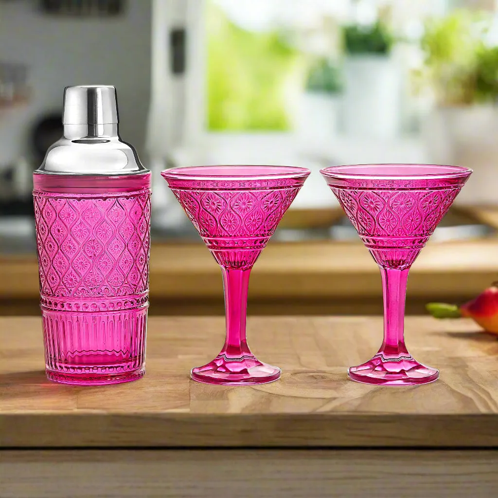 Godinger Claro Hot Pink cocktailshakersæt 2 dele krystal