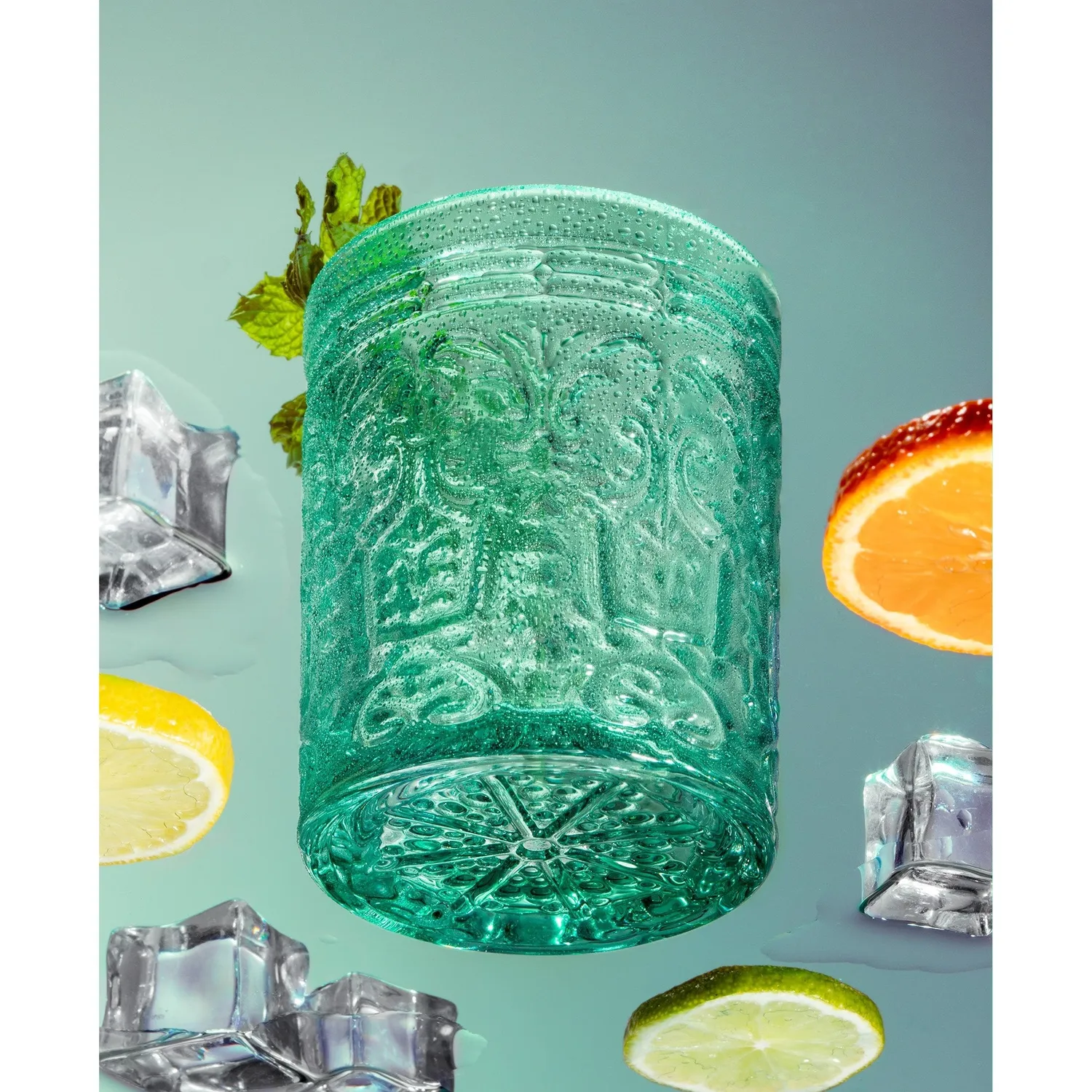 Godinger Jax Double Old Fashion whiskyglas seafoam 4 stk