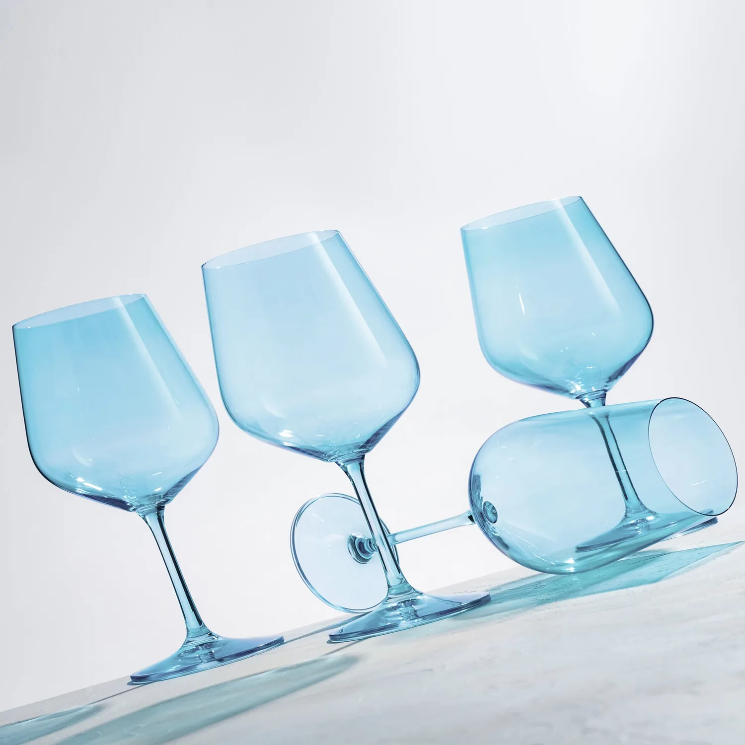 Godinger Sheer rødvinsglas lyseblå 4 stk 22,5 oz