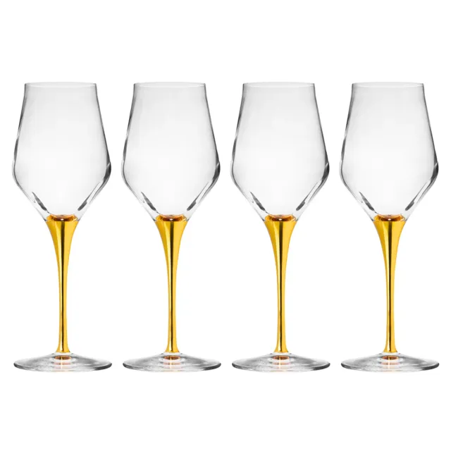 Godinger Marcella Gold Stem hvidvinsglas 4 stk guld
